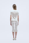 White silk capri pant